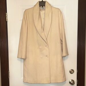 Forecaster Women's Wool Double-Breasted Coat Cream Long Vintage